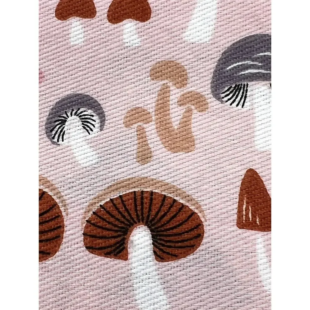 KATE SPADE New York MUSHROOM Fabric SHOWER CURTAIN 72” x 72” Pink Multicolor